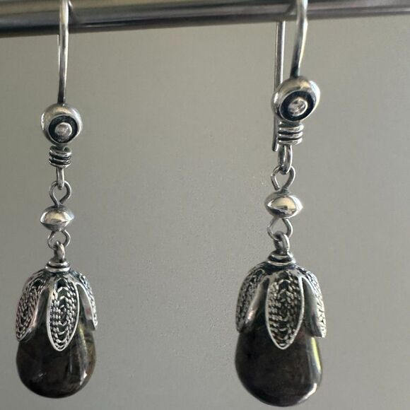 Earrings with tigers eye stone - Picture 2 of 4